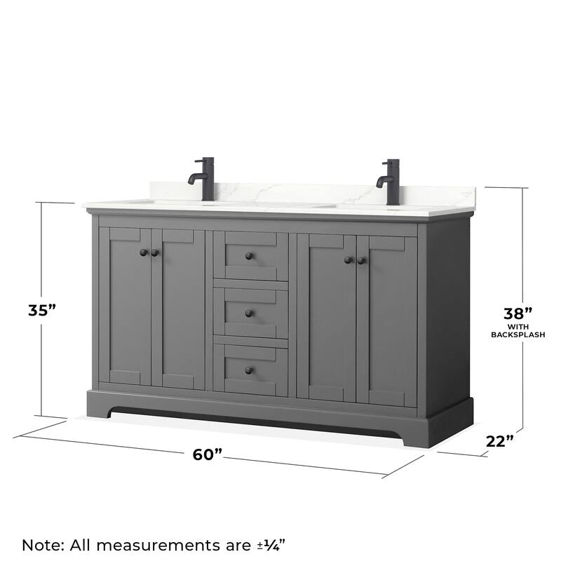 Wyndham Collection WCV232360D-QTZ-UNSM58 Avery 60" Free Standing