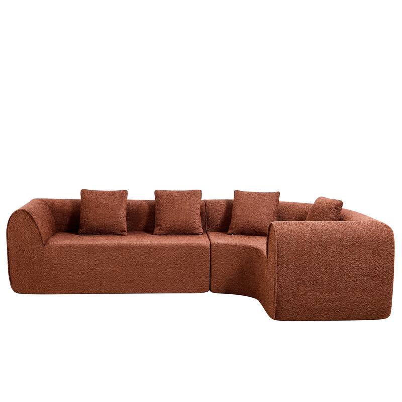 Christopher Knight Home - Curved Modular 110" Upholstered Sectional Sofa