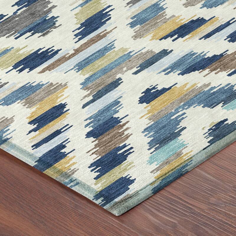 Machine Washable Indoor/ Outdoor Global Diamdon Chantille Rug