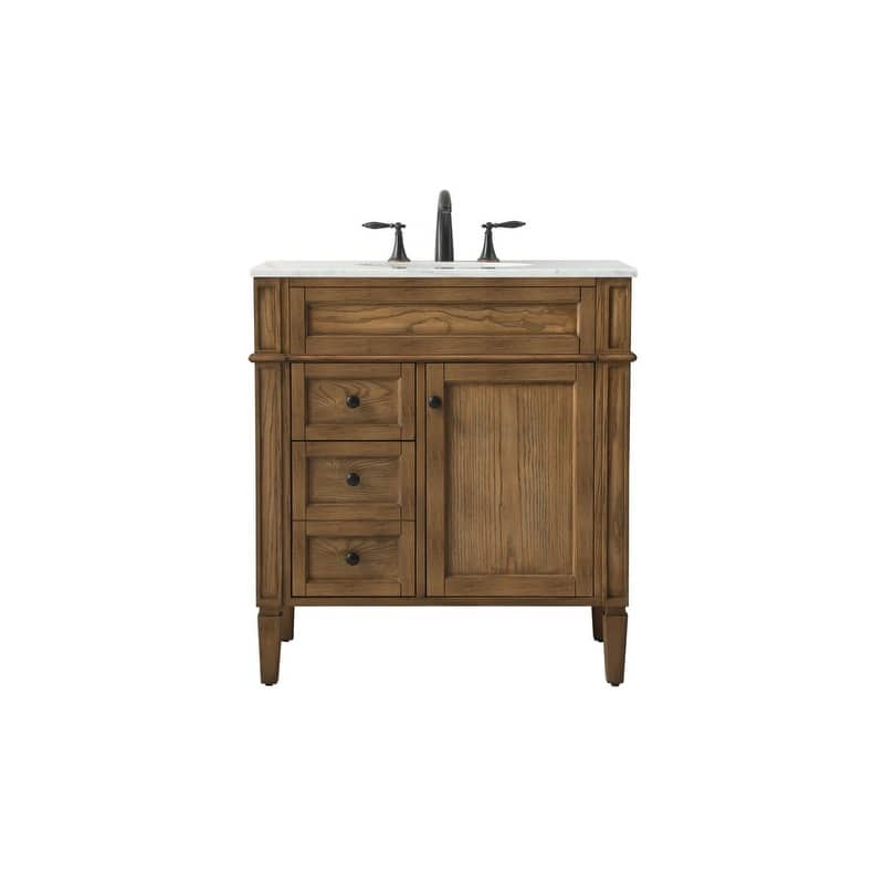 Elegant Lighting VF12532 Park Avenue 32" Free Standing Single Basin - Driftwood - Wood Finish