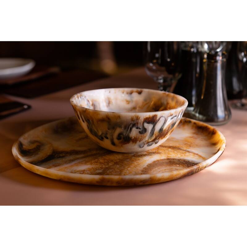 Tortoiseshell Salad Bowl Dia 11.61" - Tortoiseshell