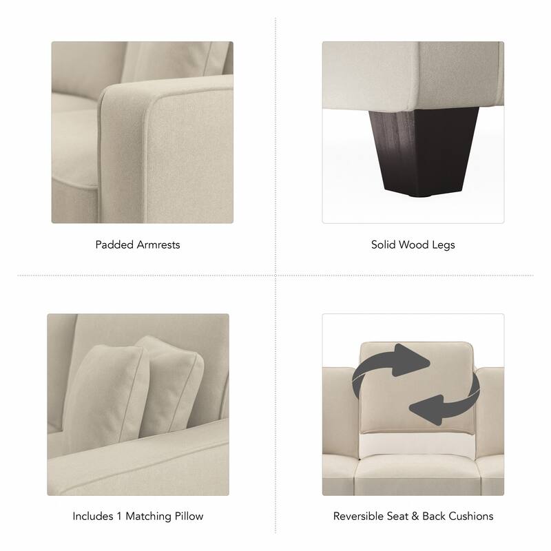 Bush Furniture Stockton Living Room Chaise Lounge with Arms
