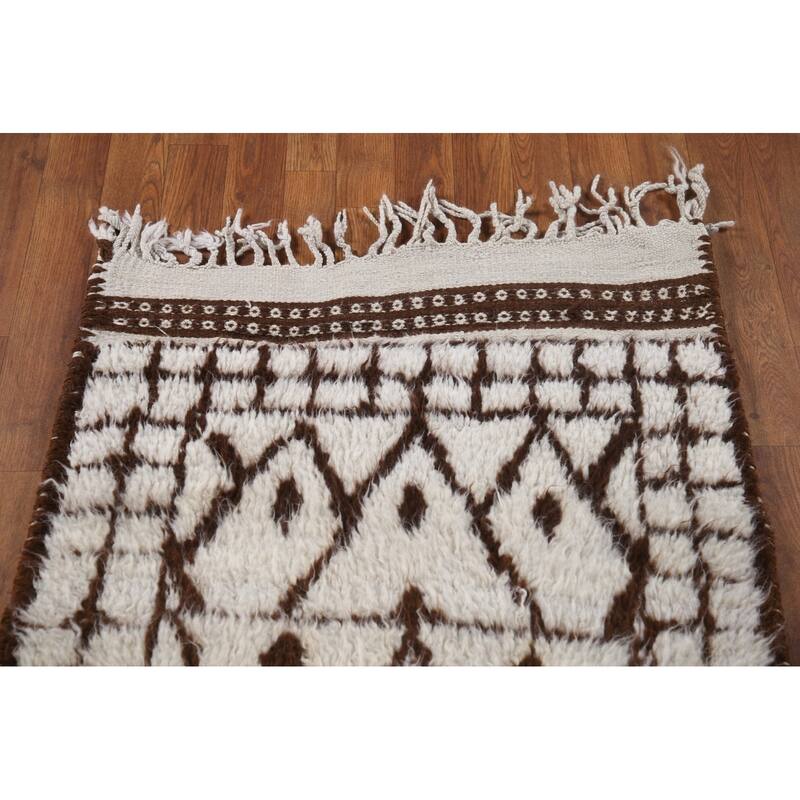 Plush Turkish Anatolian Runner Rug Hand-knotted Tribal Wool Carpet - 2'9"x 13'3"