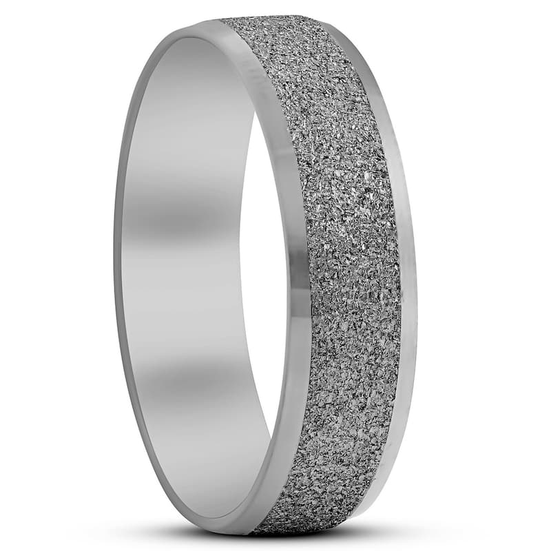 Mens Black Gold Textured Wedding Band