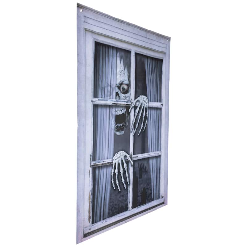 Scary Skeleton Window Cover Halloween Decoration - 46"