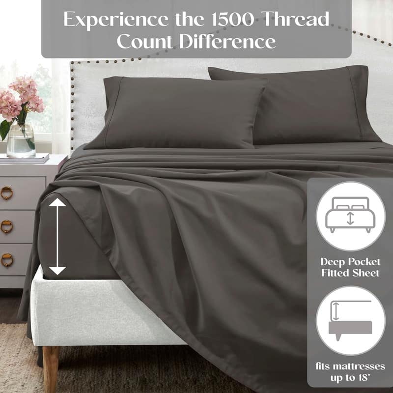 Superior Cotton Blend Solid Deep Pocket Bed Sheet Set