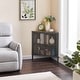 preview thumbnail 3 of 11, Javlergo Corner Table Modern Triangle 3-tier Storage Shelf with 2 Doors for Living Room Bedroom Office