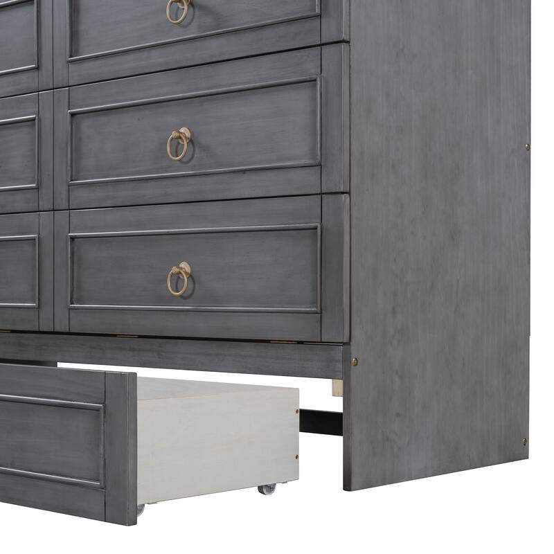 Murphy Bed with Versatile Storage and Large Drawers