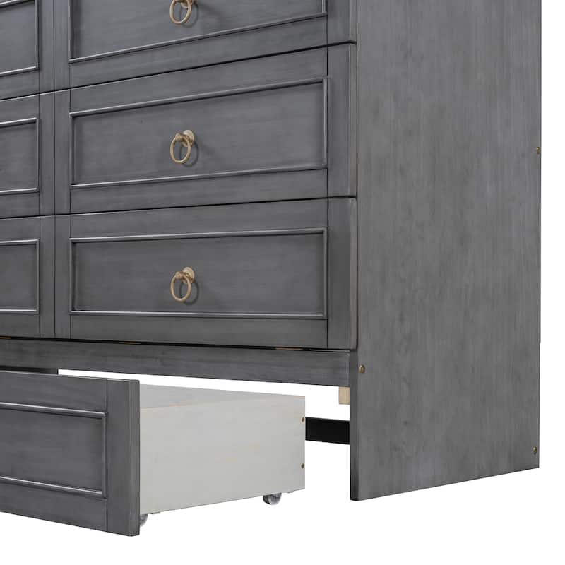 Queen Size Murphy Bed with Versatile Storage and Large Drawers