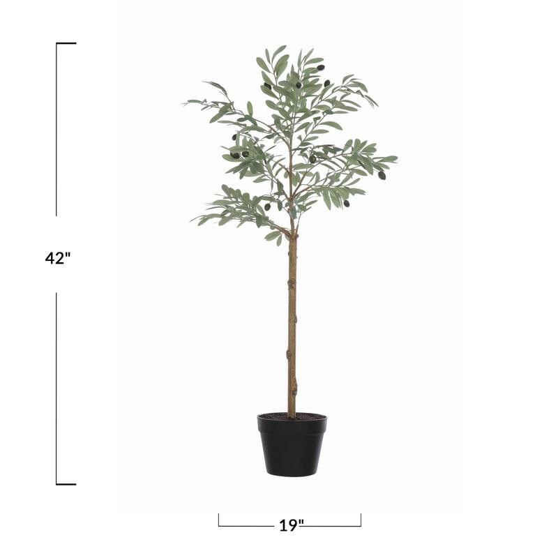Potted Faux Olive Artificial Flower