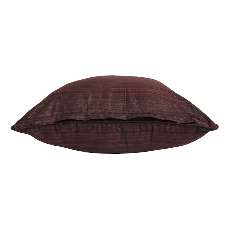 Home&Manor Raw Silk Throw Pillow 18" Dark Brown