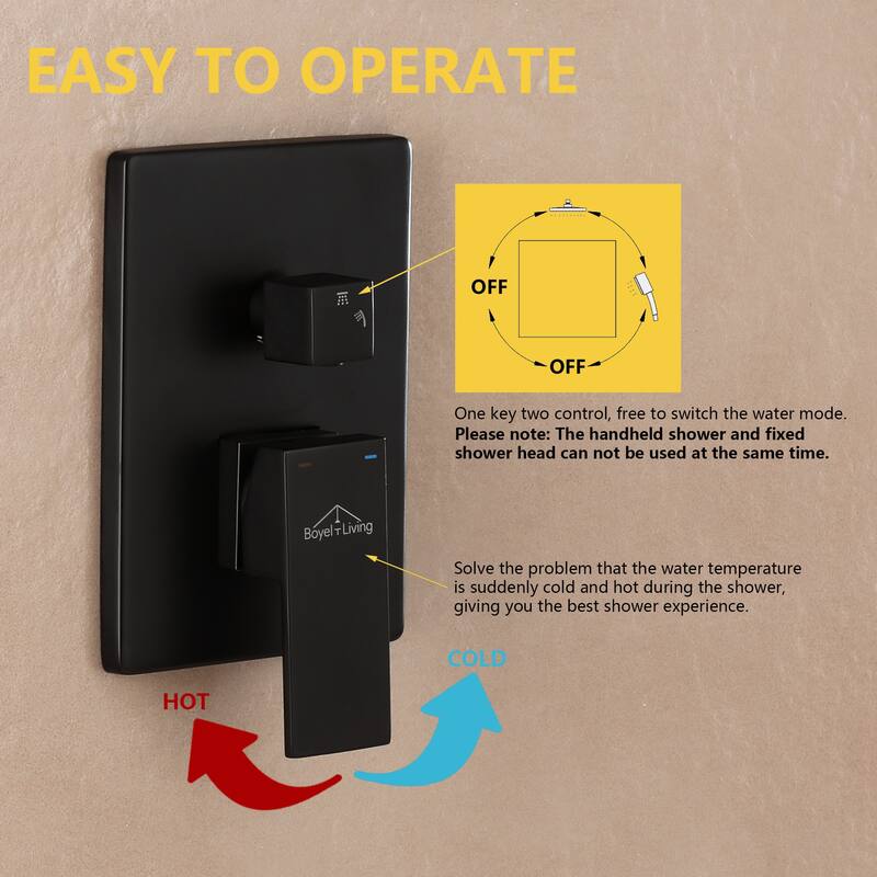 2-Function 10/12/16 In Ceiling Mounted Shower System