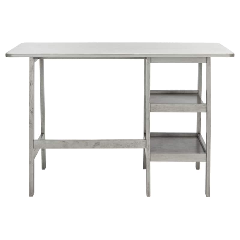 SAFAVIEH Cuba 2-Shelf Work Office Desk - Dark Grey
