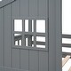 preview thumbnail 23 of 24, Playhouse Style Kids Bunk Bed with Fence, Twin Over Twin House Bed with Roof, Window, Ladder and Solid Pine Wood Frame