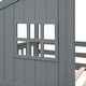 preview thumbnail 14 of 14, Twin Over Twin House Bunk Bed With Ladder and Guardrail, Gray