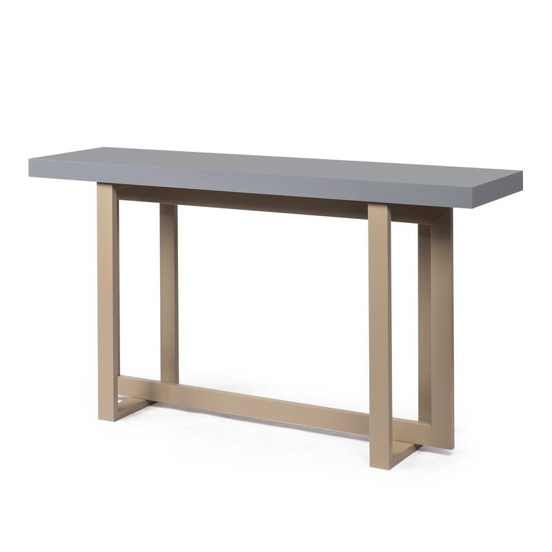Modern Grey Entryway Console Table with Solid Pine Wood Frame Ideal for Living Room or Bedroom - 59” x 15.7” x 31.7”