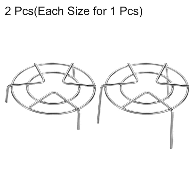 2pcs Steam Rack 5.1" Dia Metal Trivets for Cooker Silver (1.2"/2.8" Tall)