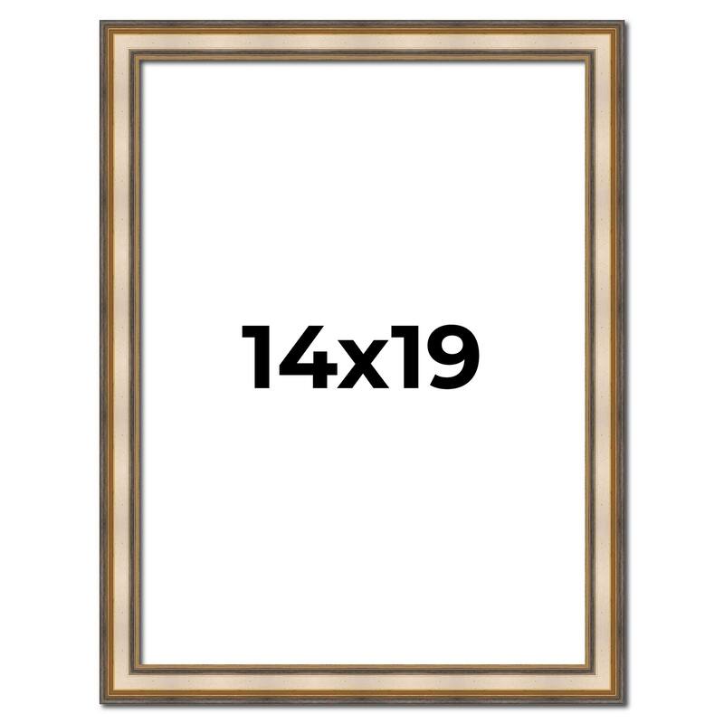 14x19 Frame Gold Solid Wood Shadow Box Width 1.5 Inches | Interior Frame Depth 2 3/8 Inches