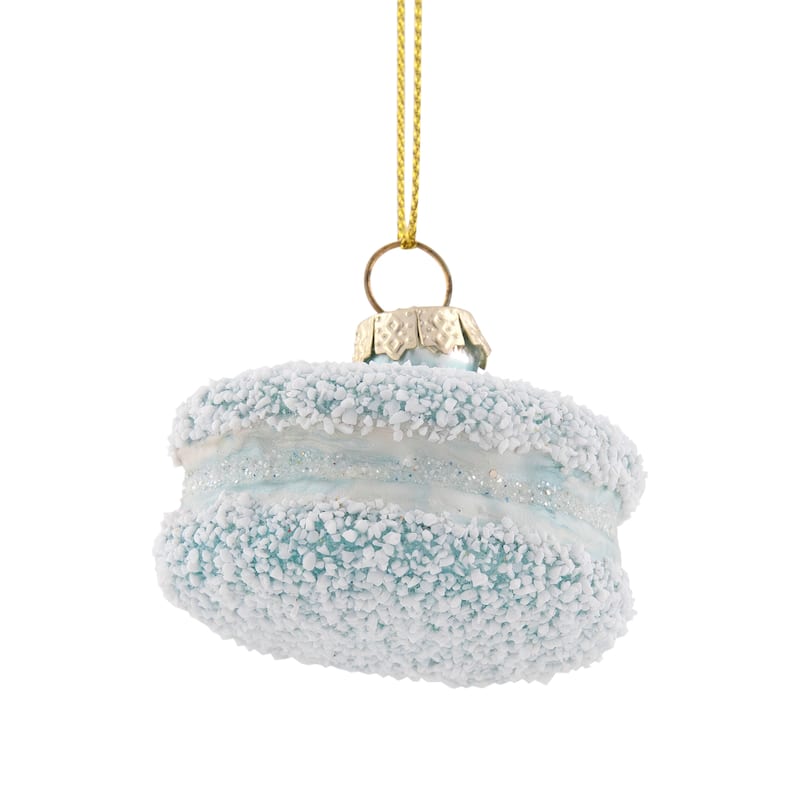 2" Macaroon with Sugar Glass Christmas Ornament