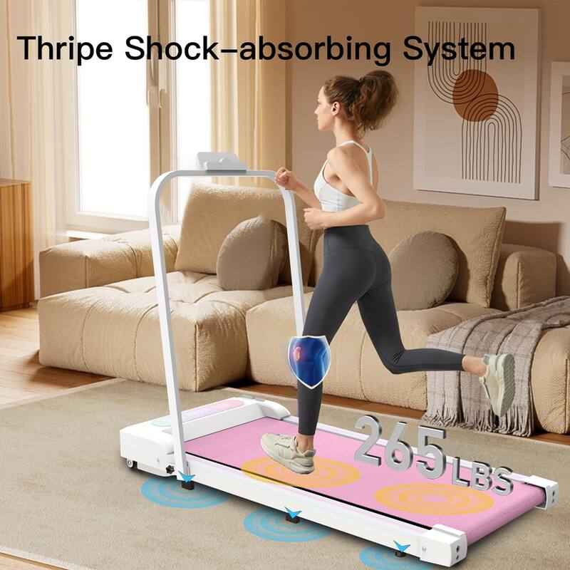 Under Desk Treadmill,Walking Pad, 2 in 1 Portable Treadmill with Handle Remote Control LED Display, Walking Jogging Machine