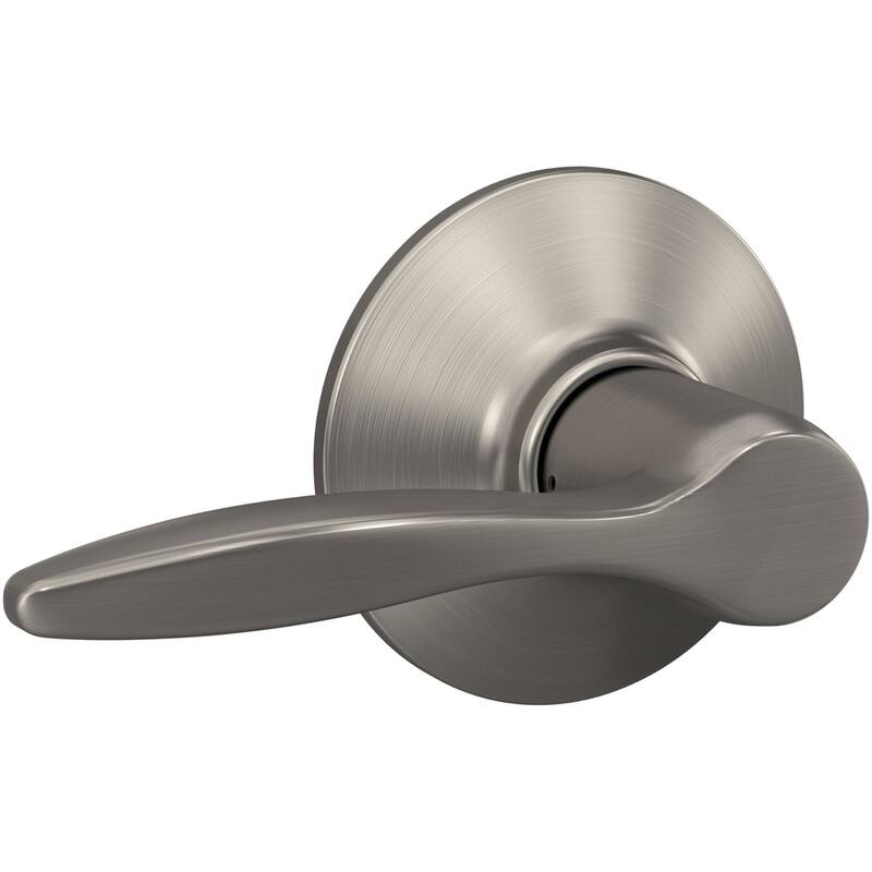 Schlage F10-DEL Delfayo Passage Door Lever Set with Plymouth Trim - Satin Nickel