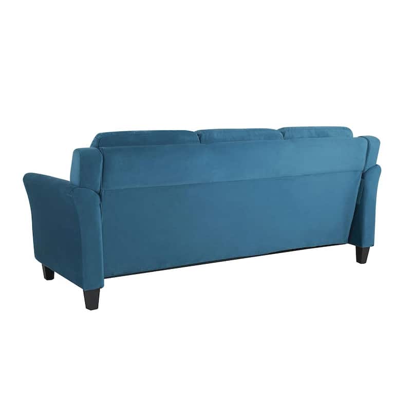 Modern 3-Seater Microfiber Upholstered Sofa with Tufted Cushions and Flared Arms Black Legs - 32.7'' H X 78.7'' W X 31.5'' D