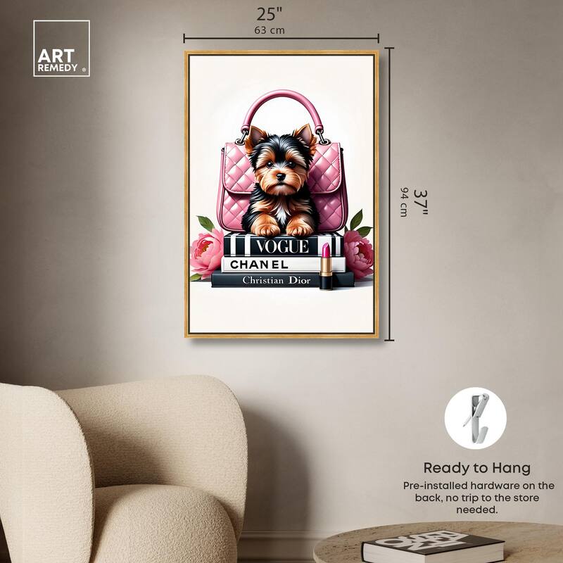Fashionable Yorkie Canvas by Art Remedy