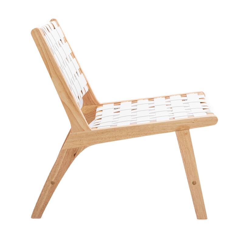 Wooden Living Room Lounge Chair With White Wool Carpet