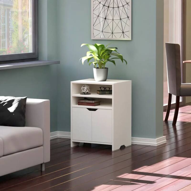 Open Shelf Storage Cabinet - 26.25" - White