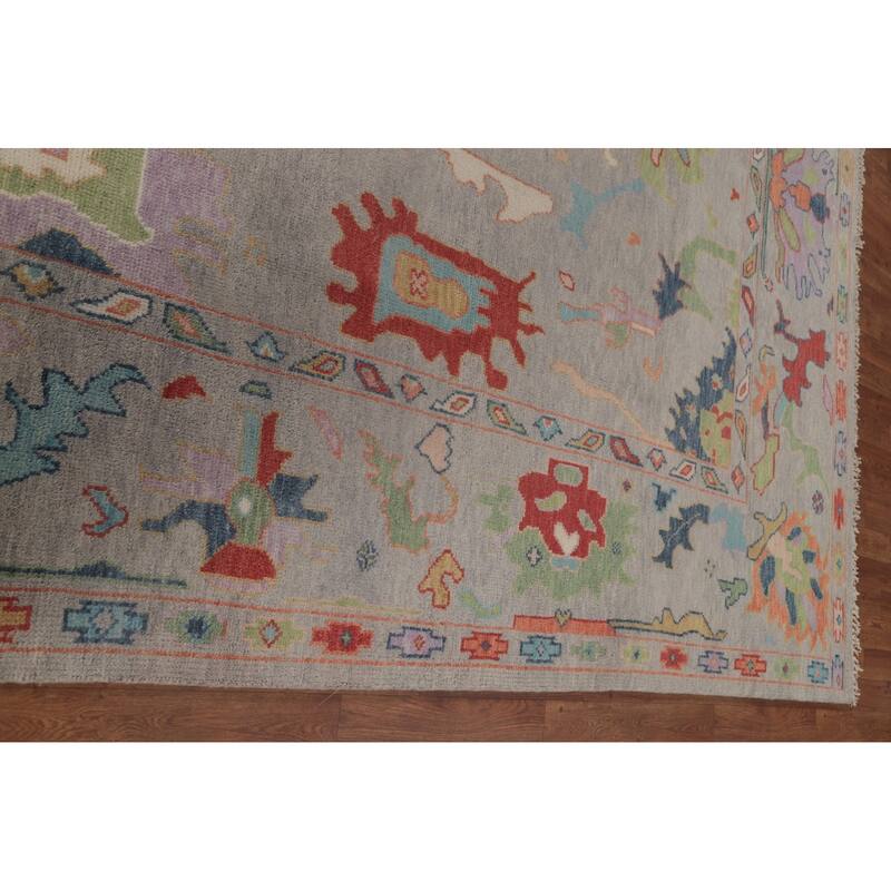 Floral Oushak Oriental Area Rug Handmade Living Room Wool Carpet - 8'9"x 12'3"