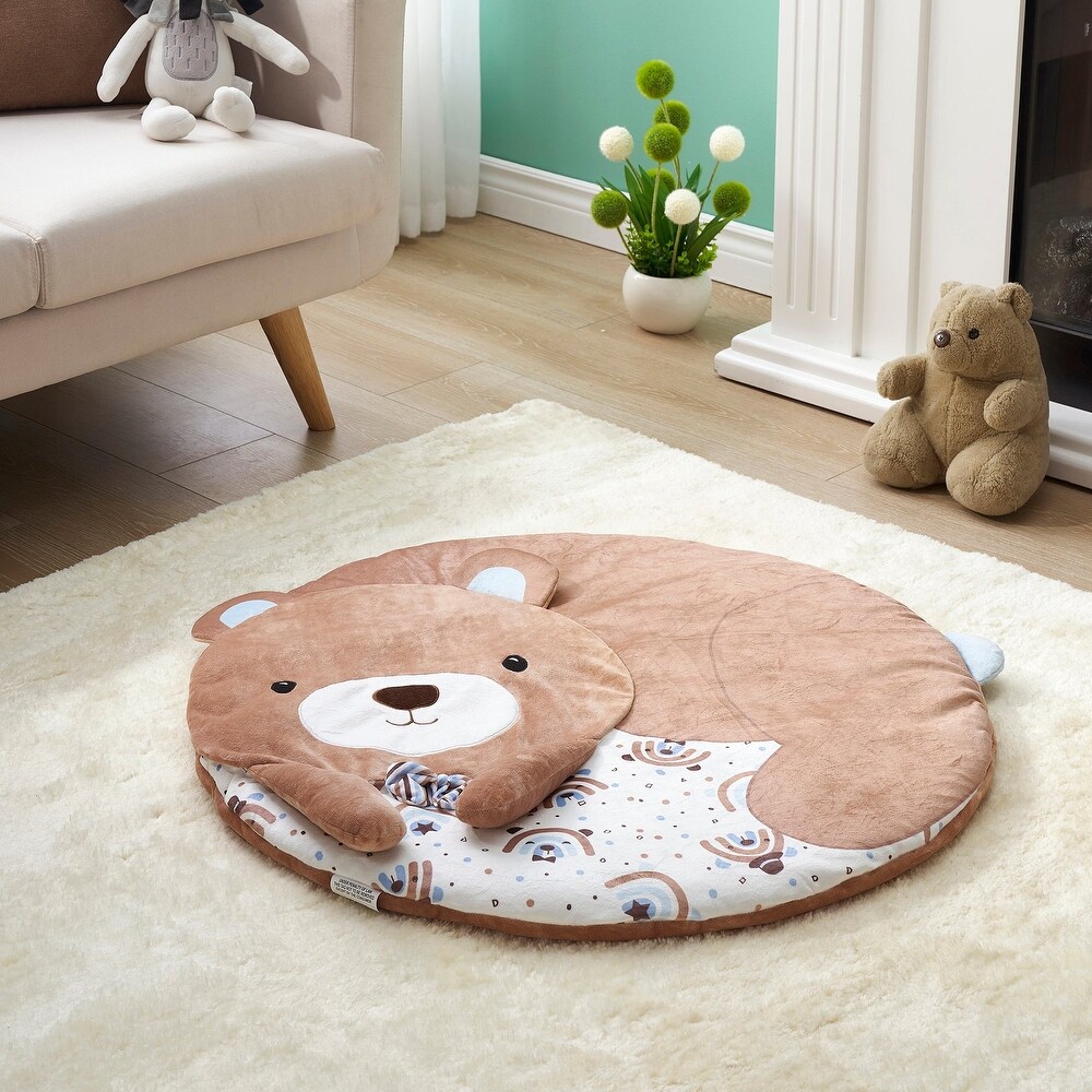 Mauuwy Round Floor Pillows Seat Cushion Velvet Tufted Outdoor Cushions Big 3D Buttons Pillow Decorative Meditation Pet Mat for Sofa Couch Bed Garden Balcony Living Room Office Brown 24x24 