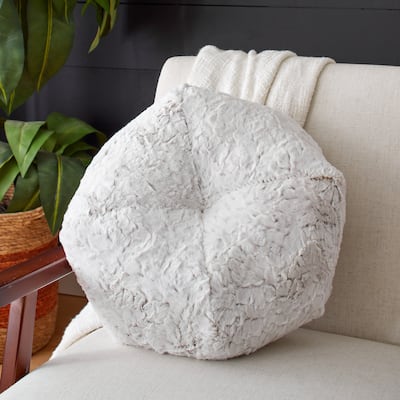 Sorra Home Faux Fur Indoor Geographic Shaped Pillow (Single)