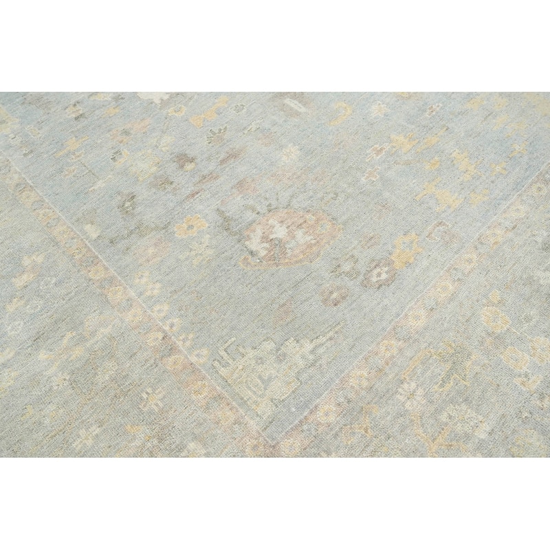 Hand Knotted Afghan Oushak Wool Traditional Oriental Area Rug Slate
