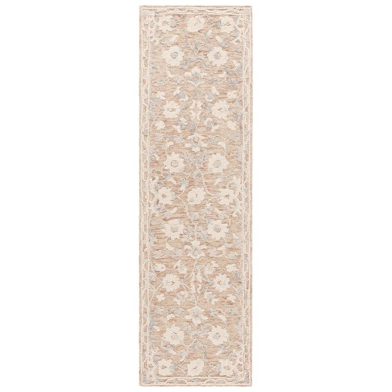 SAFAVIEH Handmade Marquee Isabella Modern & Contemporary Wool Rug - 2'3" x 8' Runner - Rust/Blue