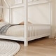 preview thumbnail 7 of 14, Wood Full Size House Bed with Guardrail and LED Light, White