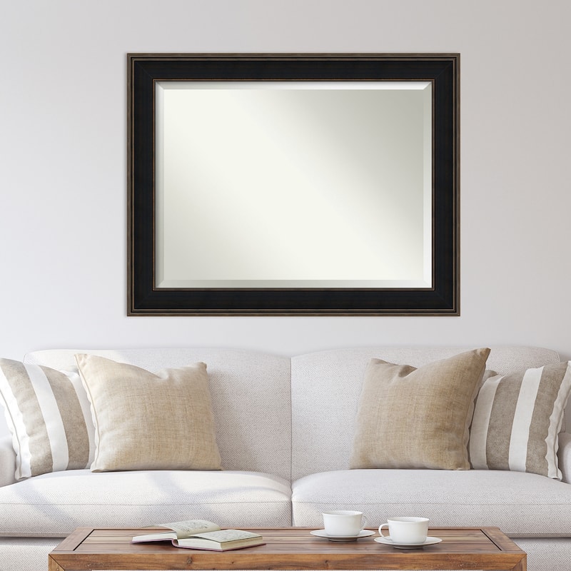 Beveled Wood Wall Mirror - Mezzanine Espresso Frame - Outer Size: 48 x 38 in
