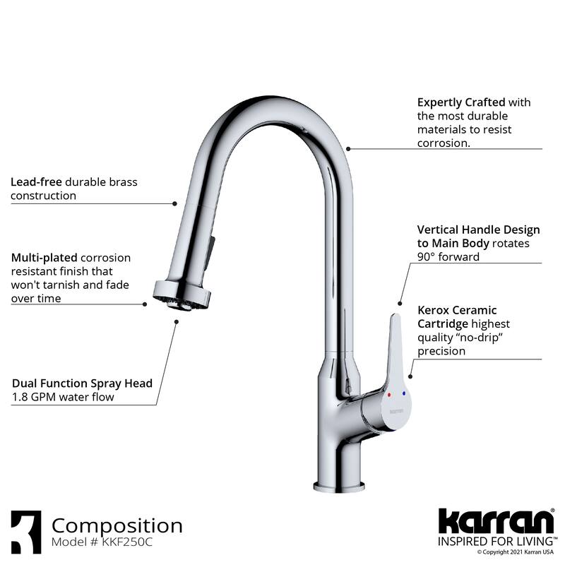 Karran Scottsdale Single-Handle Pull-Down Sprayer Kitchen Faucet