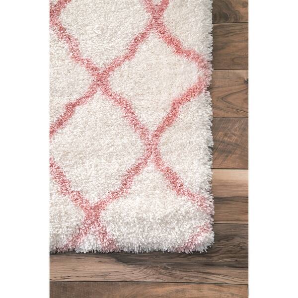 Nuloom Baby Pink Soft And Plush Cloudy Trellis Kids Nursery Shag Rug On Sale Overstock 22884071