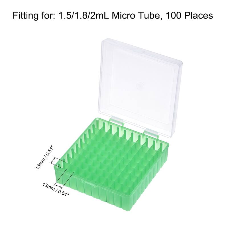 Freezer Tube Box 100 Places Rack for 1.5/1.8/2ml Microcentrifuge Tubes