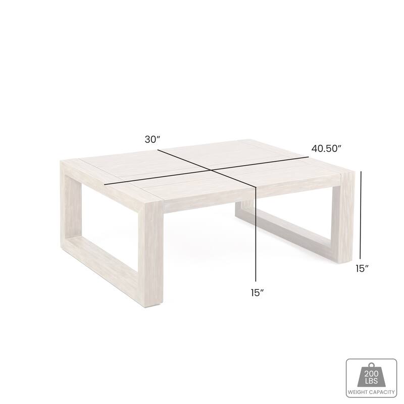 Paradise Solid Eucalyptus Wood 40.5" Outdoor Coffee Table