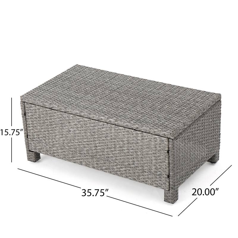 4 Piece Outdoor Patio Furniture Set All-Weather Rattan Conversation Sofa Sets with Coffee Table