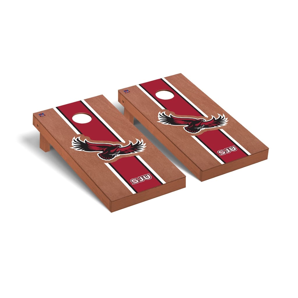 St. Josephs SJU Hawks Rosewood Cornhole Board Set