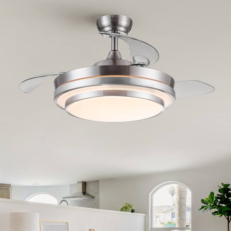 42" Retractable Ceiling Fan with Remote Control and 6-Speed