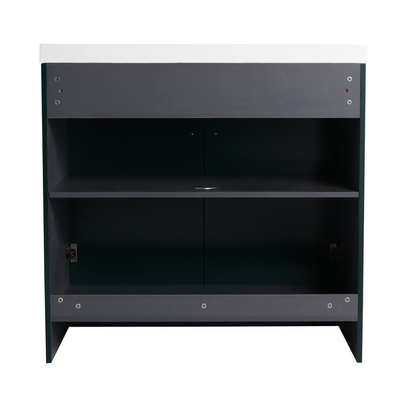 Modern 36 Inch Freestanding Bathroom Vanity Base without Sink, Storage Cabinet with Soft-Close Doors and Adjustable Shelves