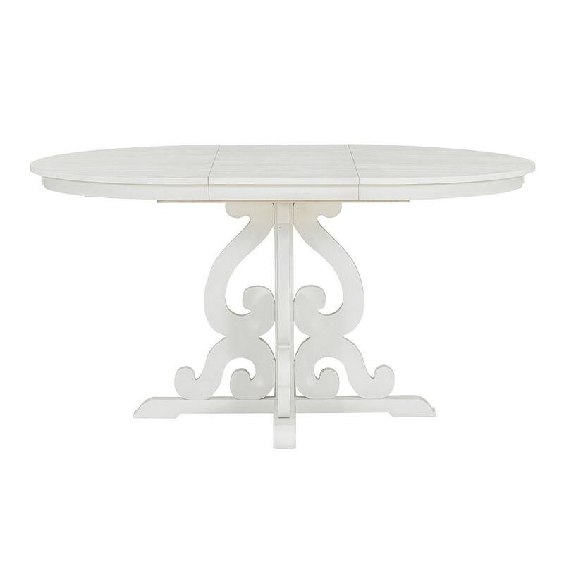 58" Traditional Extendable Dining Table Set with 4 Upholstered Chairs