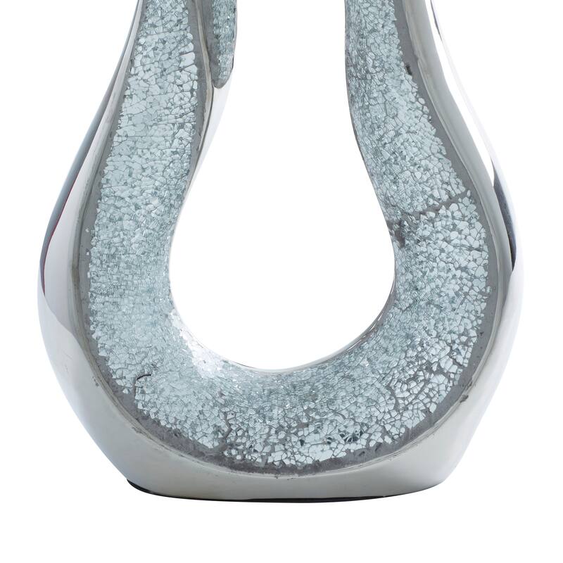 Silver Ceramic Glam Table Lamp (Set of 2) - 17 x 28