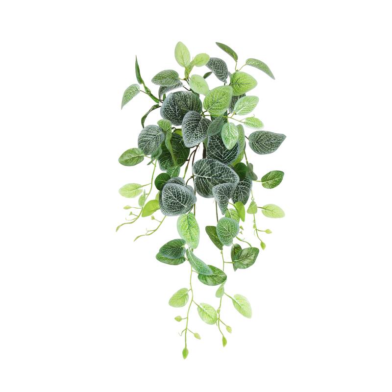 Artificial Fittonia Ivy Leaf Vine Hanging Plant Greenery Foliage Bush 24in - 24" L x 12" W x 6" DP