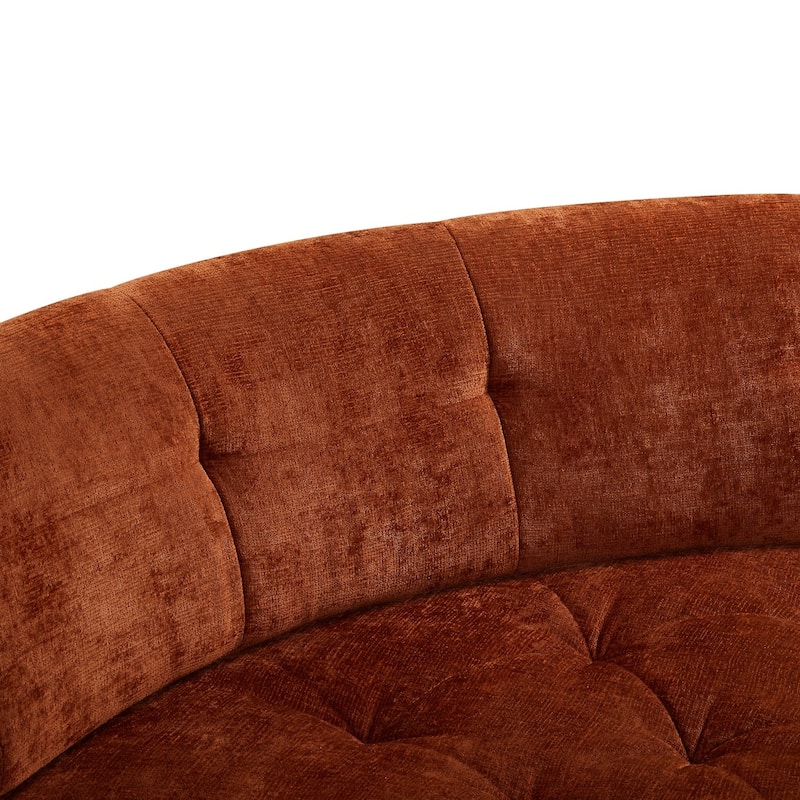 119.3" Curved L-Shaped Chenille Sectional Sofa, No Assembly Required