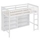 preview thumbnail 9 of 26, Kids Twin Loft Bed with Study Space & Storage Shelves, Guardrails