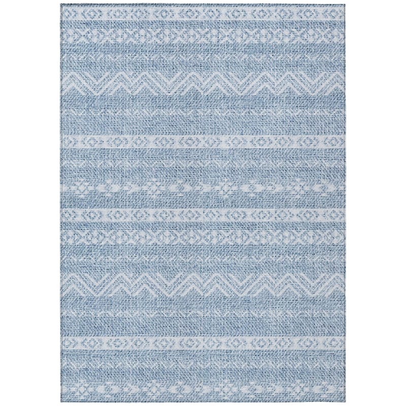 Machine Washable Indoor/ Outdoor Chantille Boho Stripes Rug
